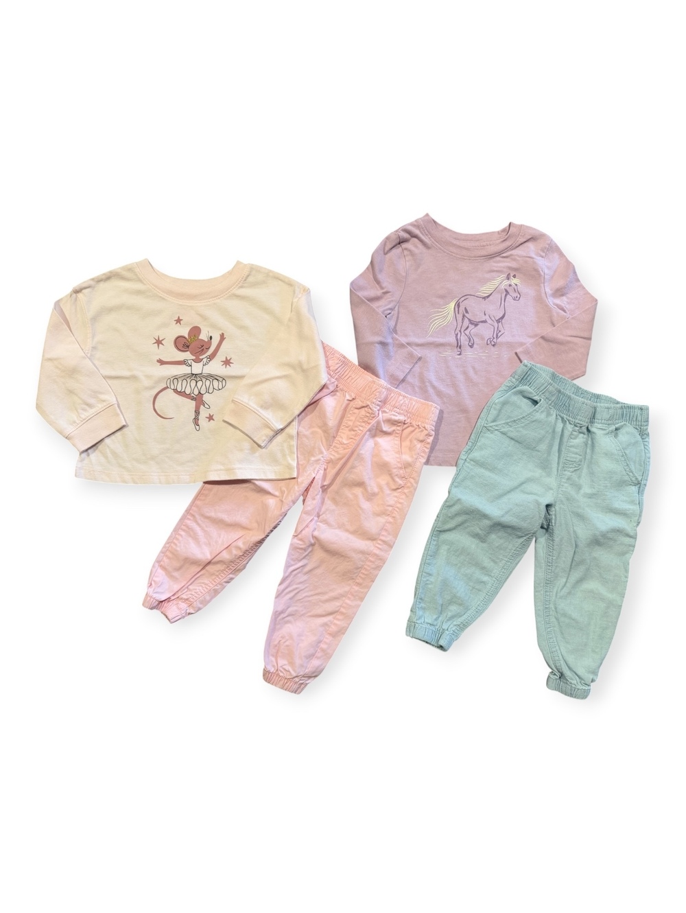 Cat & Jack 18M Toddler Girls' Long Sleeve Tops and Wonder Nation Pants Set